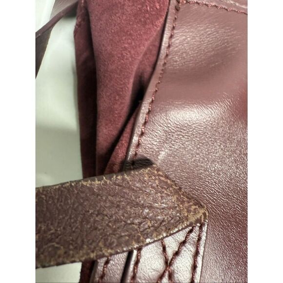 Kiomi Women’s Leather Suede Backpack Burgundy 11” X 10” See Description main image 16